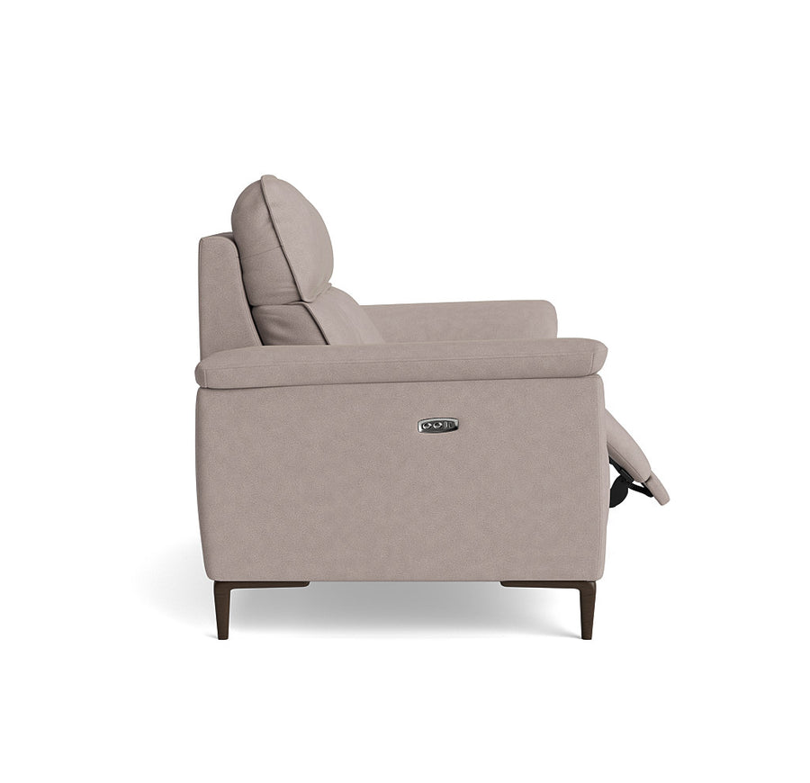 Loma 2 Seater Recliner Sofa - 2 Seater Sofa with 2 Power Recliners USB Fabric - Power Recliner with USB