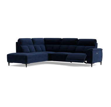 Loma Large Corner Sofa - Combination 1 Left Terminal with 2.5 Right Power 2 Pieces Fabric - Left Hand Facing - Power Recliner with USB Corner Sofas Sterling Home 17 FAB-MEG-28 NAVY
