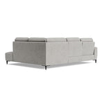 Loma Large Corner Sofa - Combination 2 Right Terminal with 2.5 Left Power 2 Pieces Fabric - Right Hand Facing - Power Recliner with USB — FAB-NTS - 11 DOVE, gallery image 2