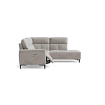 Loma Large Corner Sofa - Combination 2 Right Terminal with 2.5 Left Power 2 Pieces Fabric - Right Hand Facing - Power Recliner with USB — FAB-NTS - 11 DOVE, gallery image 1