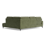 Loma Large Corner Sofa - Combination 2 Right Terminal with 2.5 Left Power 2 Pieces Fabric - Right Hand Facing - Power Recliner with USB — FAB-NTS - 16 OLIVE GREEN, gallery image 2