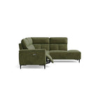 Loma Large Corner Sofa - Combination 2 Right Terminal with 2.5 Left Power 2 Pieces Fabric - Right Hand Facing - Power Recliner with USB — FAB-NTS - 16 OLIVE GREEN, gallery image 1