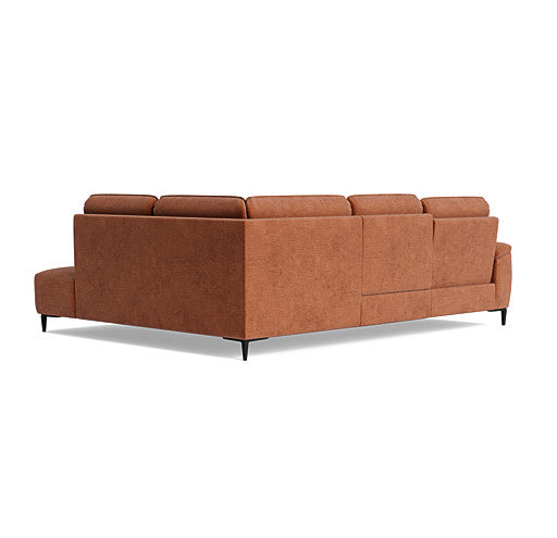 Loma Large Corner Sofa - Combination 2 Right Terminal with 2.5 Left Power 2 Pieces Fabric - Right Hand Facing - Power Recliner with USB — FAB-NTS - 17 TERRACOTTA, gallery image 2