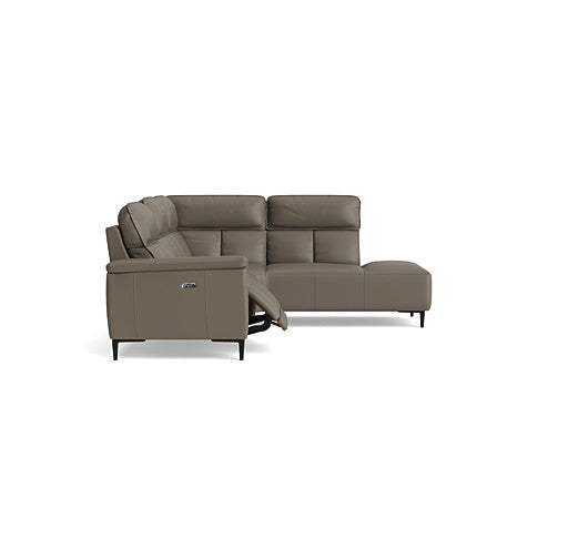 Loma Large Corner Sofa - Combination 2 Right Terminal with 2.5 Left Power 2 Pieces Cat 20S - Right Hand Facing - Power Recliner with USB — NWS-042E ELEPHANT, gallery image 1