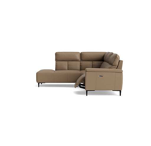 Loma Large Corner Sofa - Combination 1 Left Terminal with 2.5 Right Power 2 Pieces Cat 20S - Left Hand Facing - Power Recliner with USB — NWS-513E PINE BARK, gallery image 1
