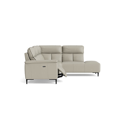 Loma Large Corner Sofa - Combination 2 Right Terminal with 2.5 Left Power 2 Pieces Cat 20S - Right Hand Facing - Power Recliner with USB — NWS-516E LIGHT GREY, gallery image 1