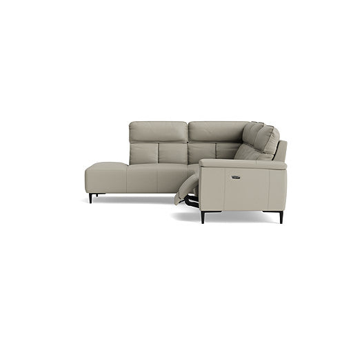 Loma Large Corner Sofa - Combination 1 Left Terminal with 2.5 Right Power 2 Pieces Cat 20S - Left Hand Facing - Power Recliner with USB — NWS-516E LIGHT GREY, gallery image 1