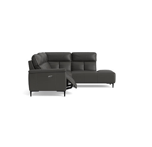 Loma Large Corner Sofa - Combination 2 Right Terminal with 2.5 Left Power 2 Pieces Cat 20S - Right Hand Facing - Power Recliner with USB — NWS-517E SHALE GREY, gallery image 1