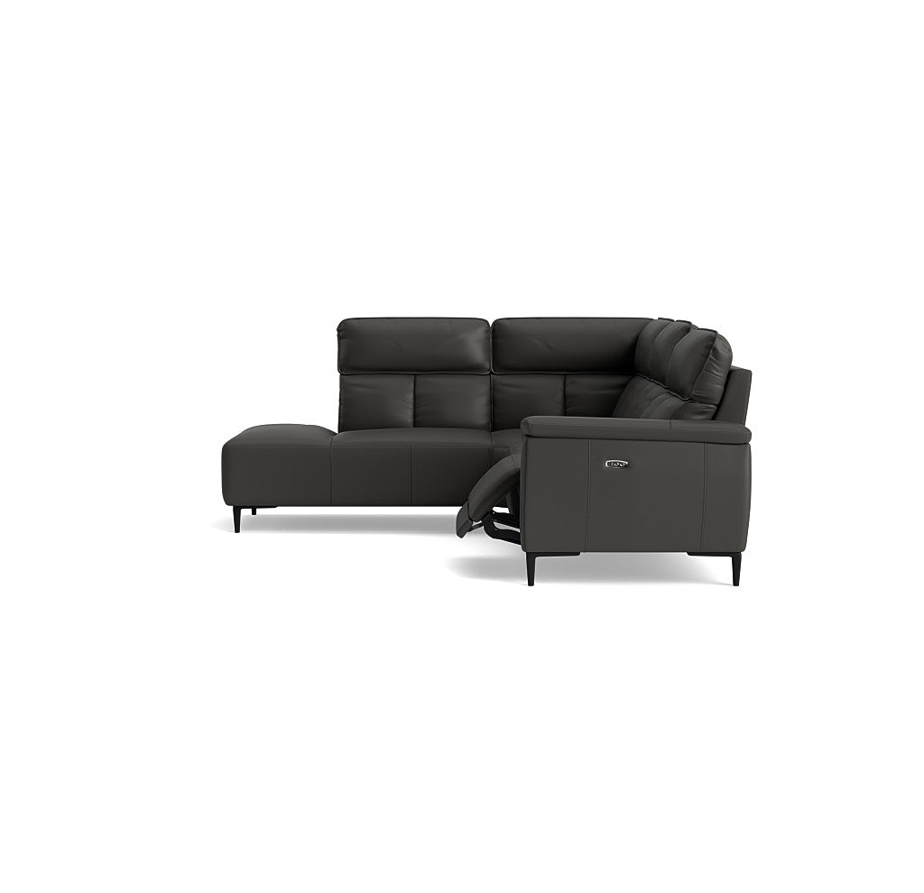 Loma Large Corner Sofa - Combination 1 Left Terminal with 2.5 Right Power 2 Pieces Cat 20S - Left Hand Facing - Power Recliner with USB — NWS-517E SHALE GREY, gallery image 1