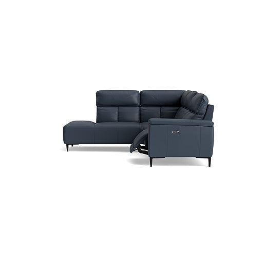 Loma Large Corner Sofa - Combination 1 Left Terminal with 2.5 Right Power 2 Pieces Cat 20S - Left Hand Facing - Power Recliner with USB — NWS-518E OCEAN BLUE, gallery image 1