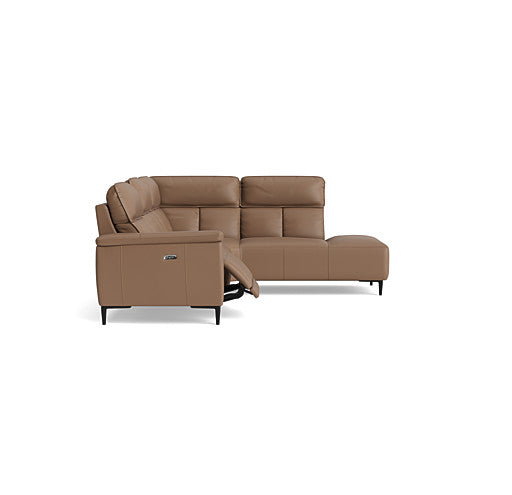Loma Large Corner Sofa - Combination 2 Right Terminal with 2.5 Left Power 2 Pieces Cat 20S - Right Hand Facing - Power Recliner with USB — NWS-586E FAWN, gallery image 1