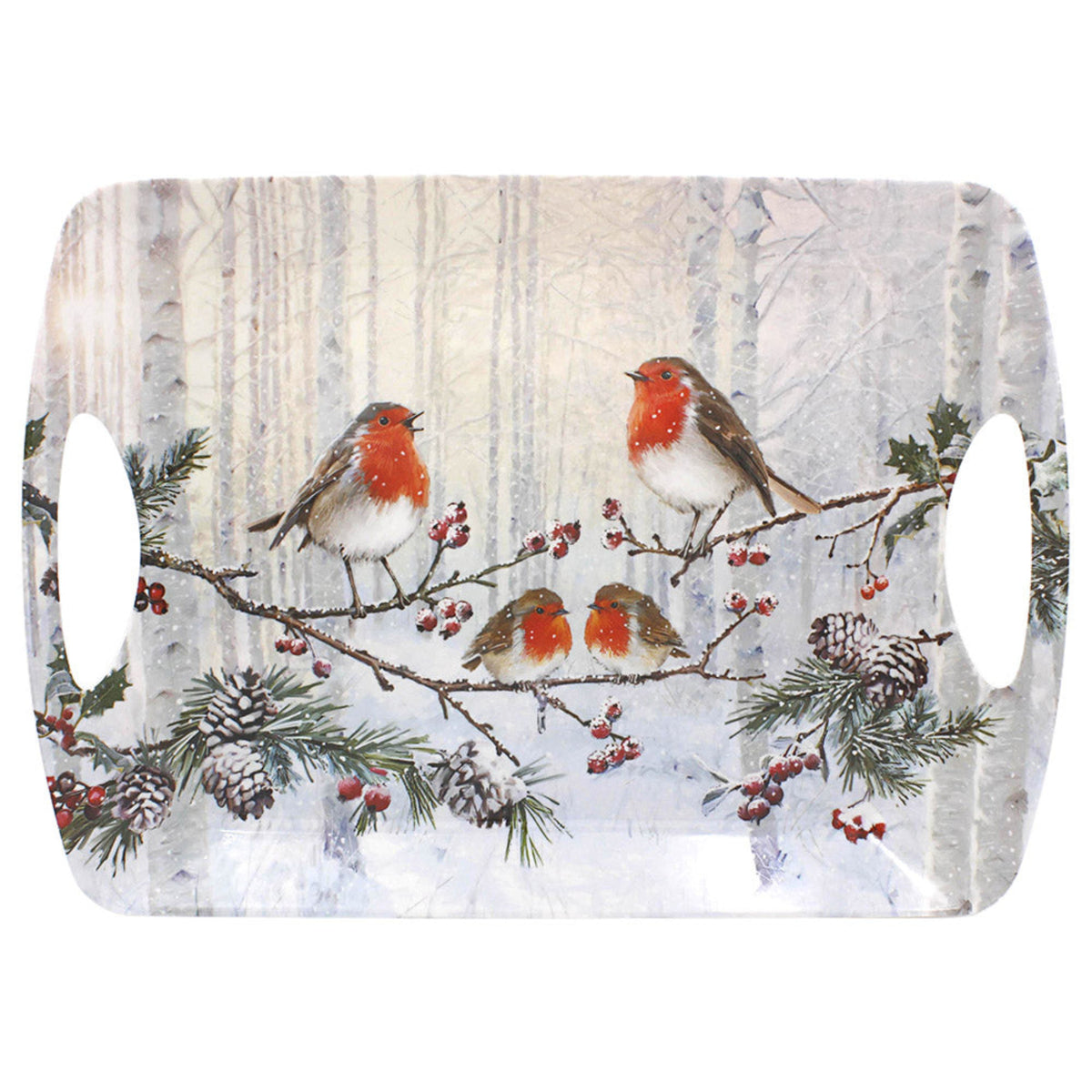 Christmas Robins Tray Large - Christmas Robins Tray Large Sterling Home 1