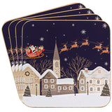 Xmas Tinsel Town Coasters Set Of 4