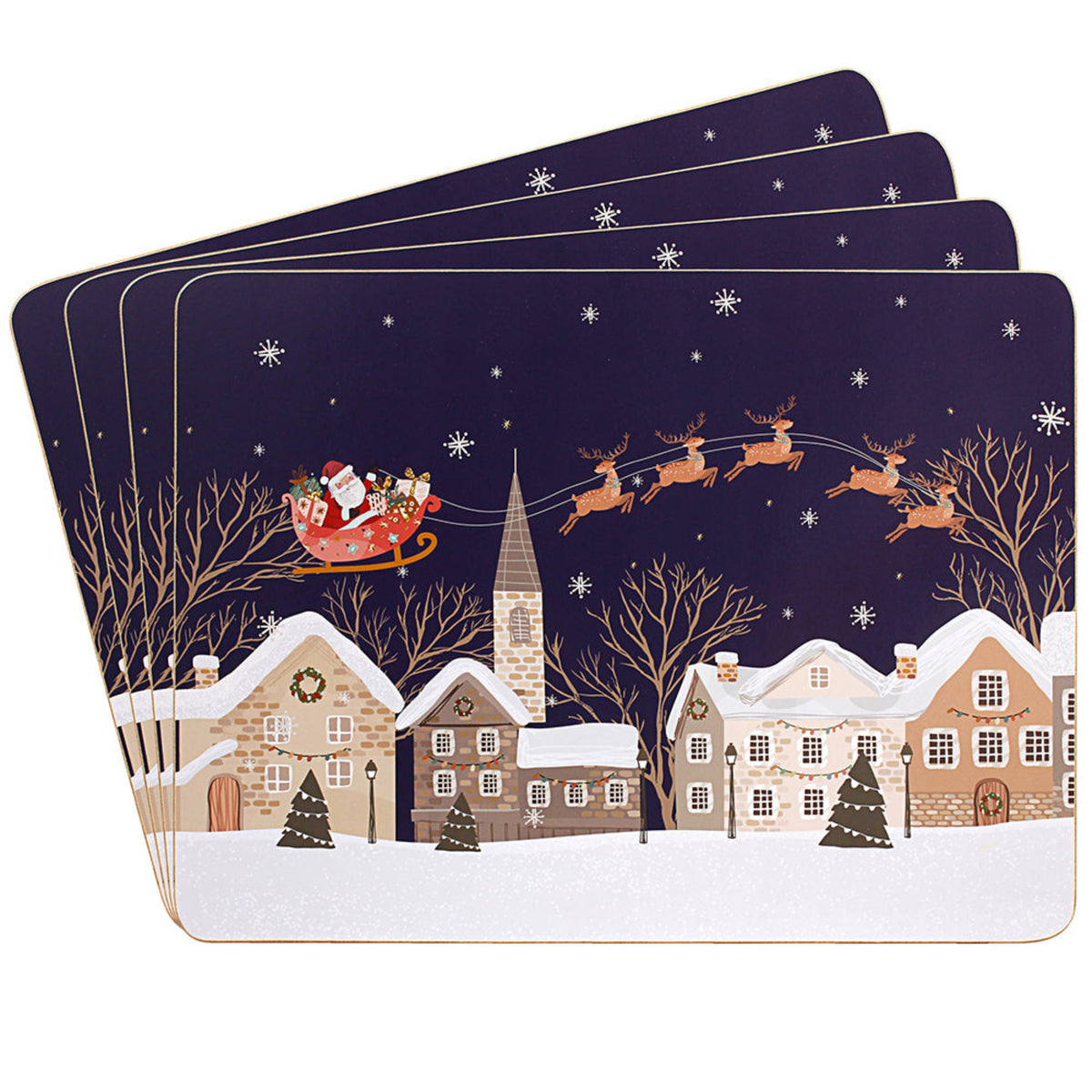 Xmas Tinsel Town Placemats - Xmas Tinsel Town Placemats Sterling Home 1