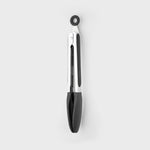 Silicon Stainless Steel Tongs Black