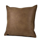 Lux Faux Leather Cushion Brown