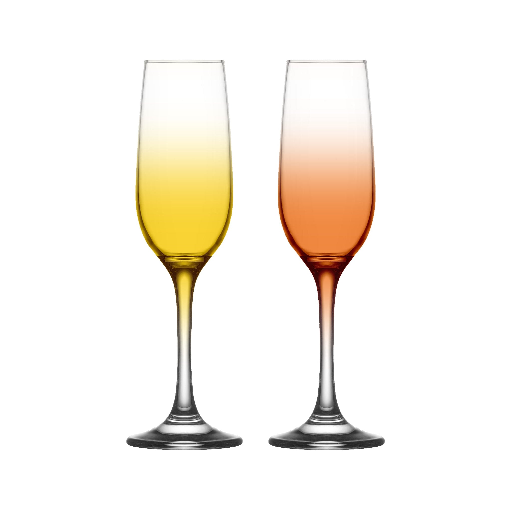 Set Of 6 Ombre Mix Coloured Champagne Flutes - Fame Ombre Champagne Flute Set Of 6 Sterling Home 2