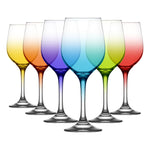 Set Of 6 Ombre Mix Coloured Wine Glasses - Fame Ombre Water Wine Glass 6 Pack Sterling Home 1