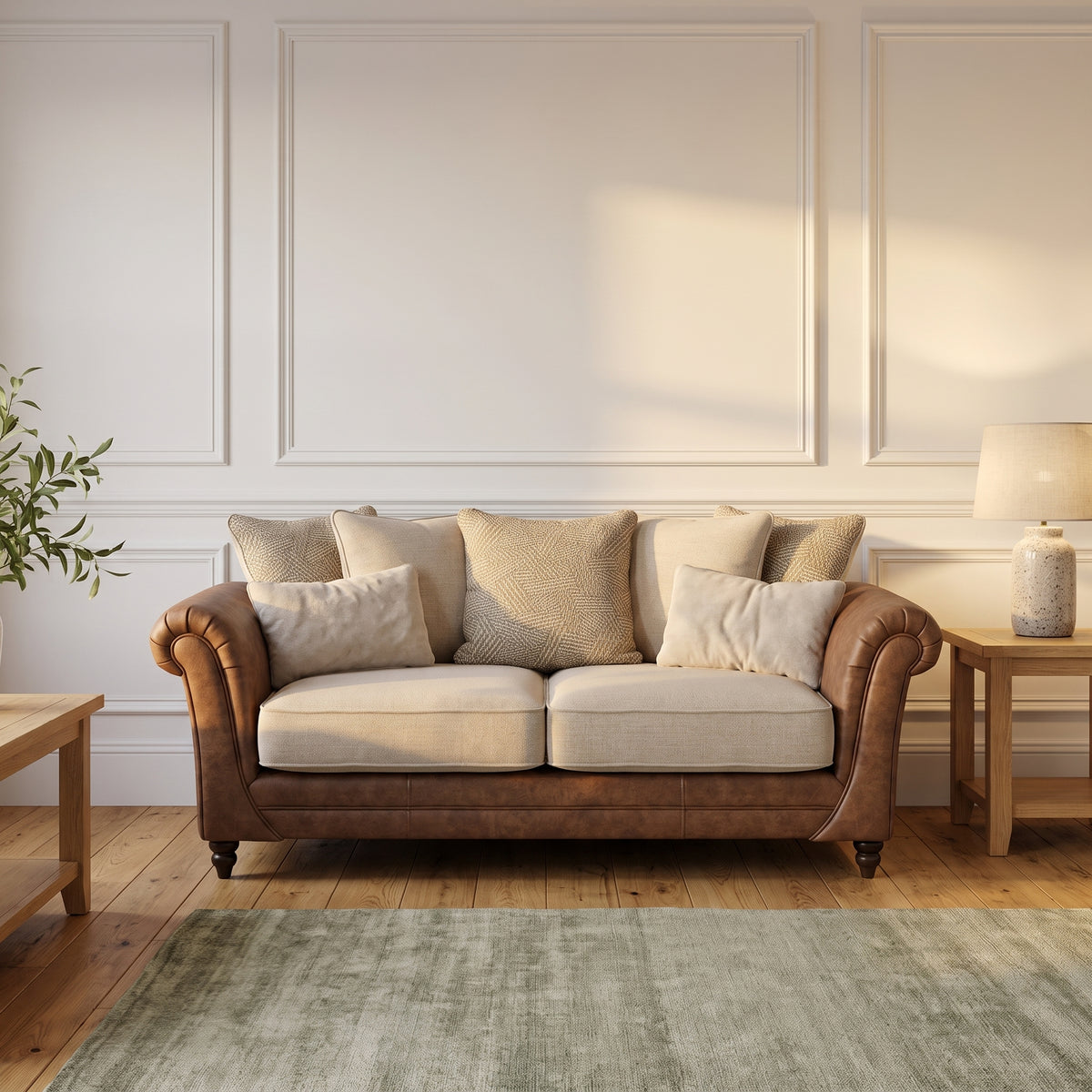 Langford 3 Seater Pillow Back Sofa - 3 Seater Pillow Back Sofa Sterling Home 2