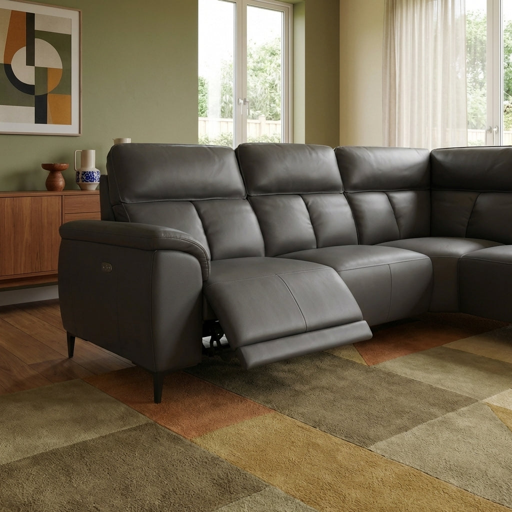 Loma Large Corner Sofa - Combination 1 Left Terminal with 2.5 Right Power 2 Pieces Cat 30F - Left Hand Facing - Power Recliner with USB Corner Sofas Sterling Home 3