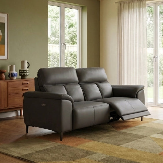 Loma 2 Seater Recliner Sofa - 2 Seater Sofa with 2 Power Recliners USB Cat 25F - Power Recliner with USB Sterling Home 2