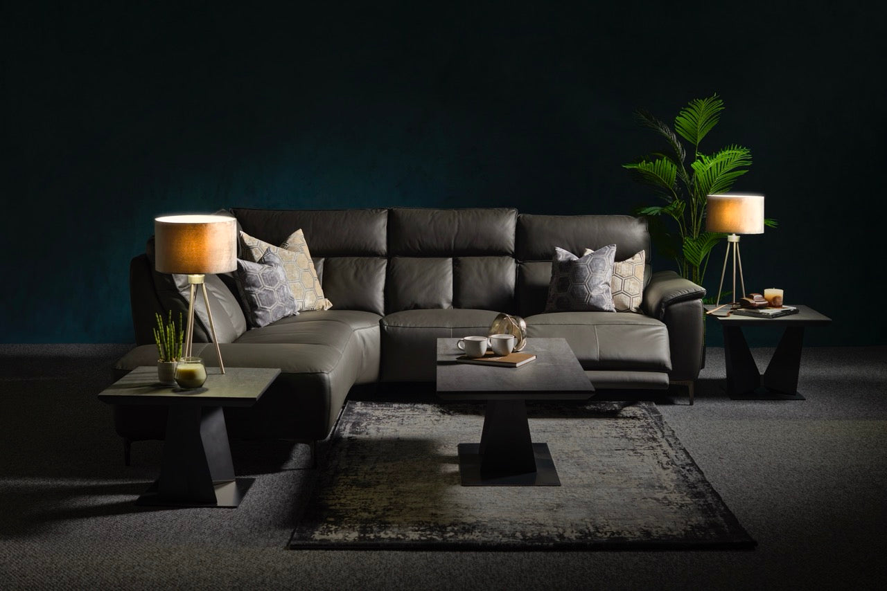 Loma Large Corner Sofa - Combination 2 Right Terminal with 2.5 Left Power 2 Pieces Cat 20S - Right Hand Facing - Power Recliner with USB Sterling Home 2