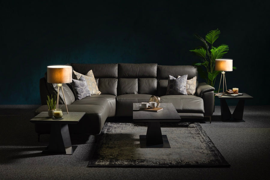 Loma Large Corner Sofa - Combination 1 Left Terminal with 2.5 Right Power 2 Pieces Cat 20S - Left Hand Facing - Power Recliner with USB