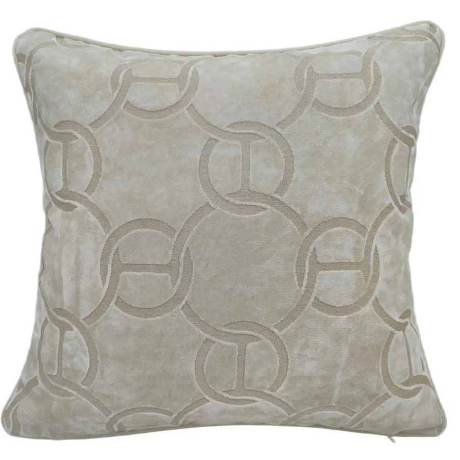 PM Chains Cut Velvet Ivory Cushion 56CM - PM Chains Cut Velvet Ivory Cushion 56CM Sterling Home 1