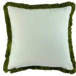 Slub With Olive Fringe Cushion 56CM - Slub With Olive Fringe Cushion 56CM Sterling Home 1