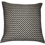 Oslo Velvet Wave Black Square Cushion - Oslo Velvet Wave Sq Cushion Blk/Chmp Sterling Home 1