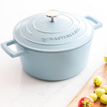MasterClass Blue Cast Aluminium Small Casserole Dish - MC Cast Alu Casserole Dish 2.5L Sky Blue Sterling Home 1