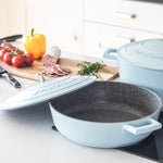 MasterClass Blue Cast Aluminium Shallow Casserole Dish - MC Cast Alu Shallow Casserole Dish 4L Sky Blue Sterling Home 1