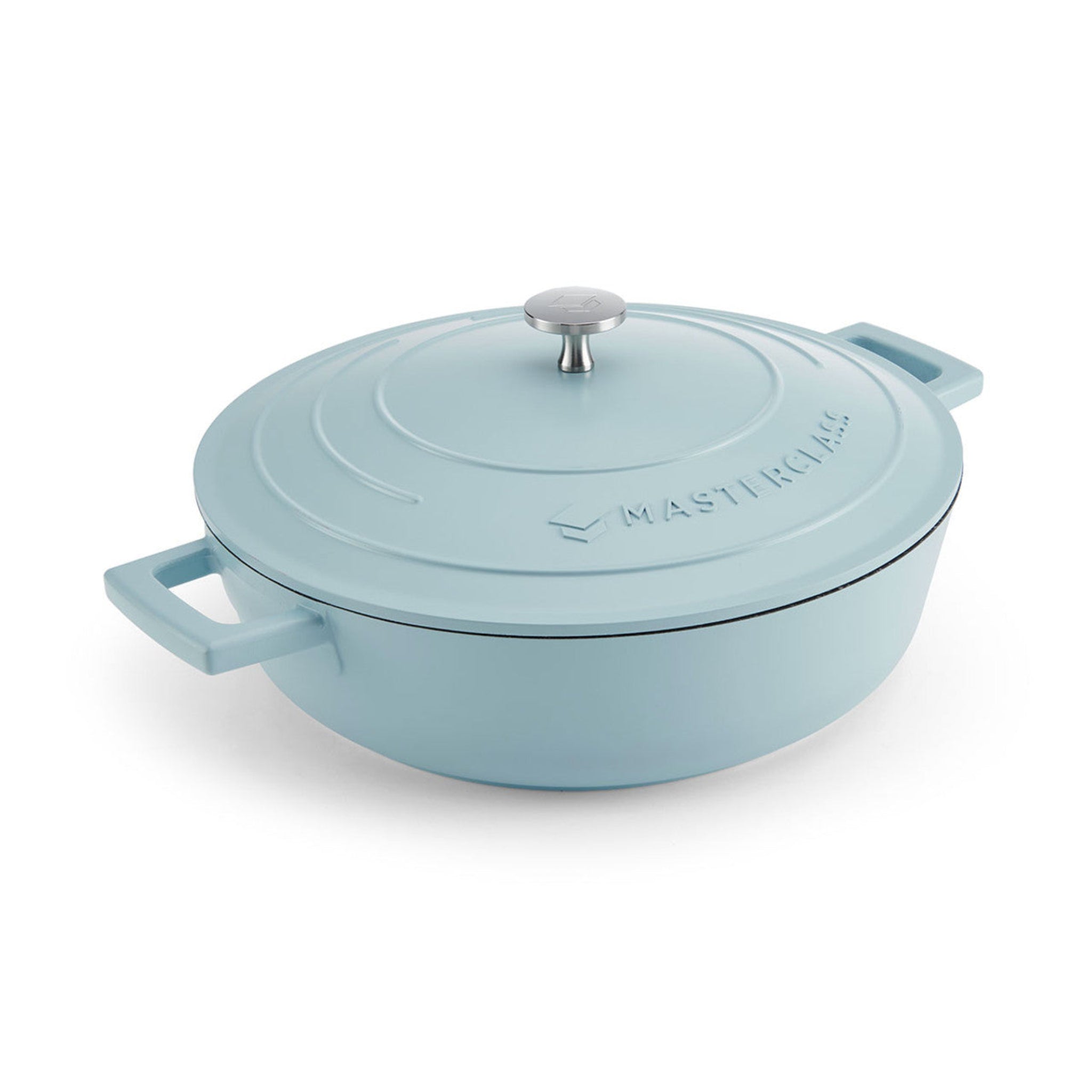 MasterClass Blue Cast Aluminium Shallow Casserole Dish - MC Cast Alu Shallow Casserole Dish 4L Sky Blue Sterling Home 2