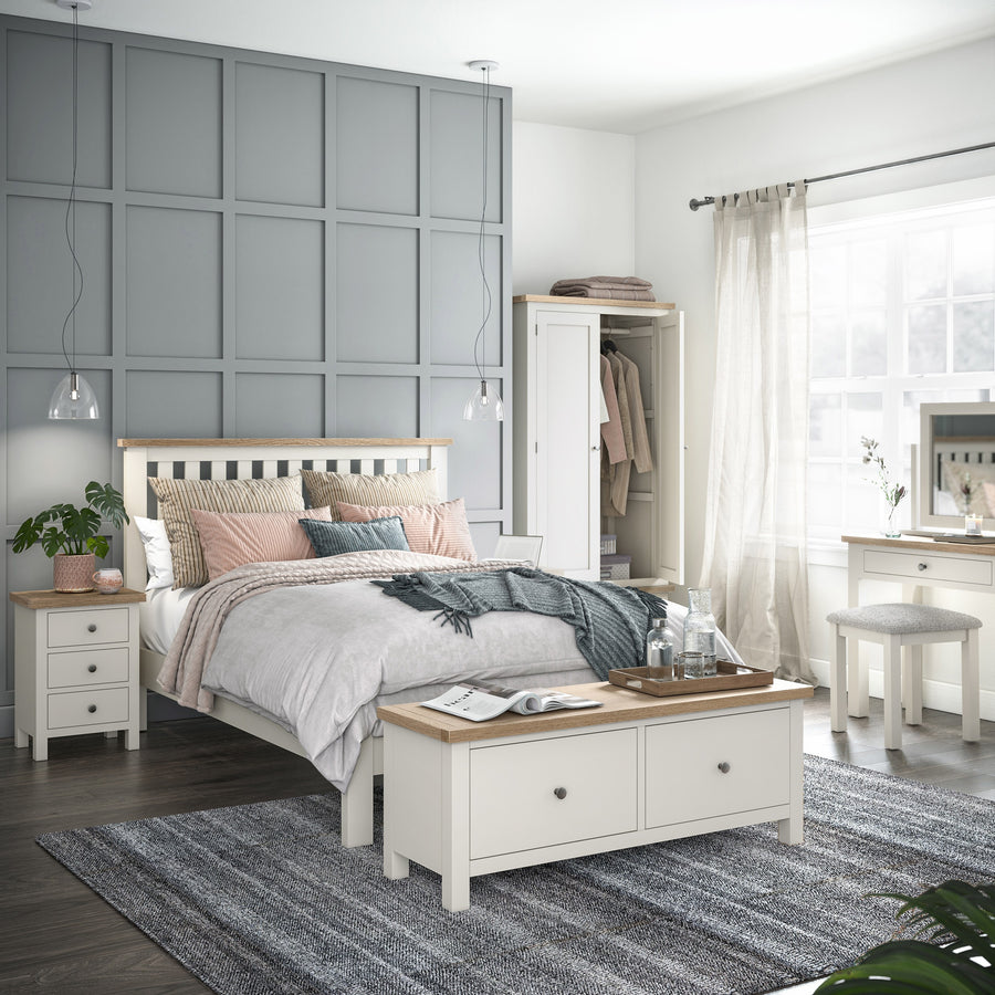 Elmstead White Large 2 Drawer Bench - Large 2 Drawer Bench Coconut White Sterling Home 2