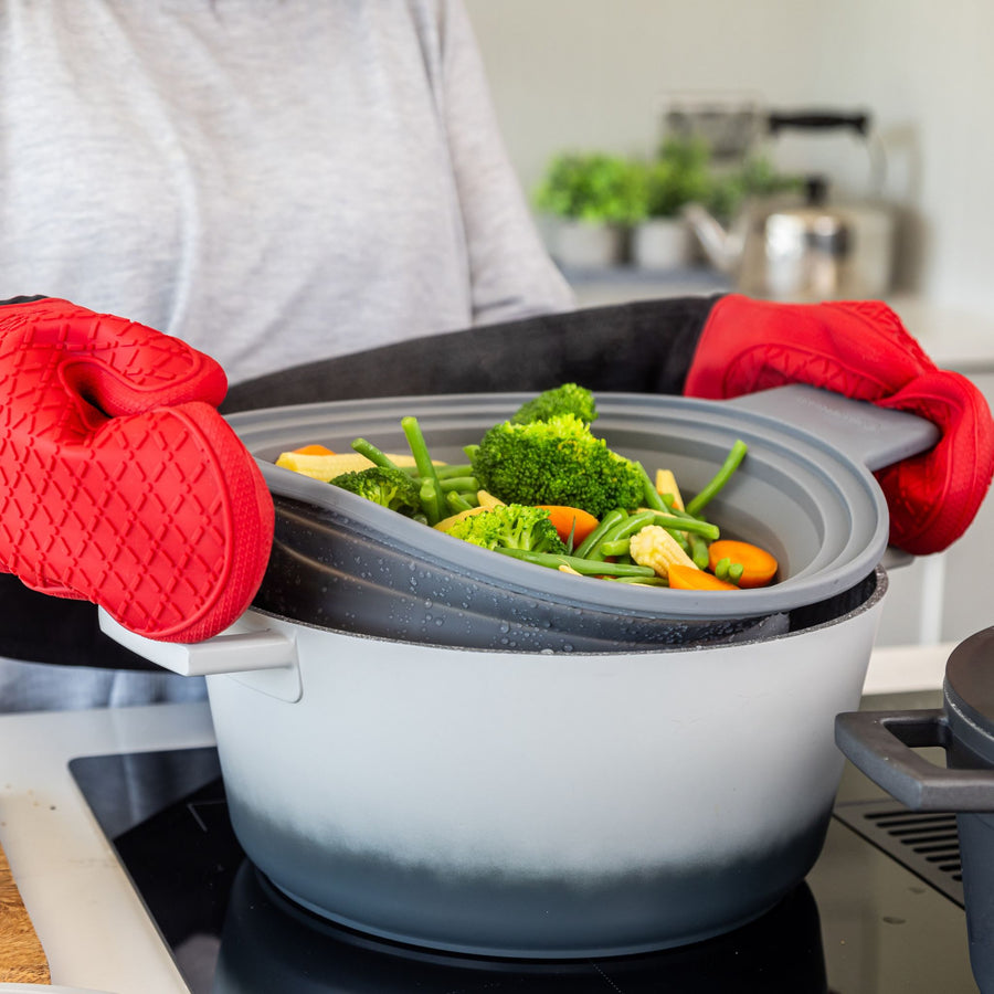 MasterClass Silicone Steam And Strain Colander - MasterClass Steam And Strain Colander Silicone Sterling Home 2