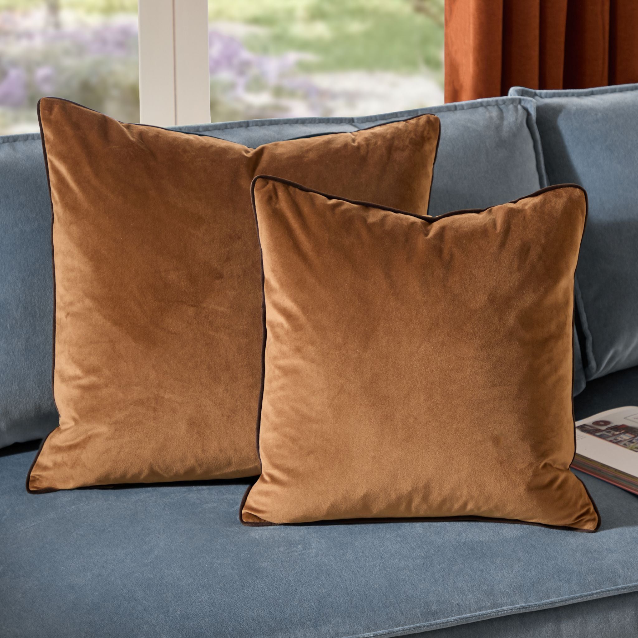 Meridian Caramel & Chocolate Cushion - Meridian Cushion Caramel & Chocolate 45CM Sterling Home 4