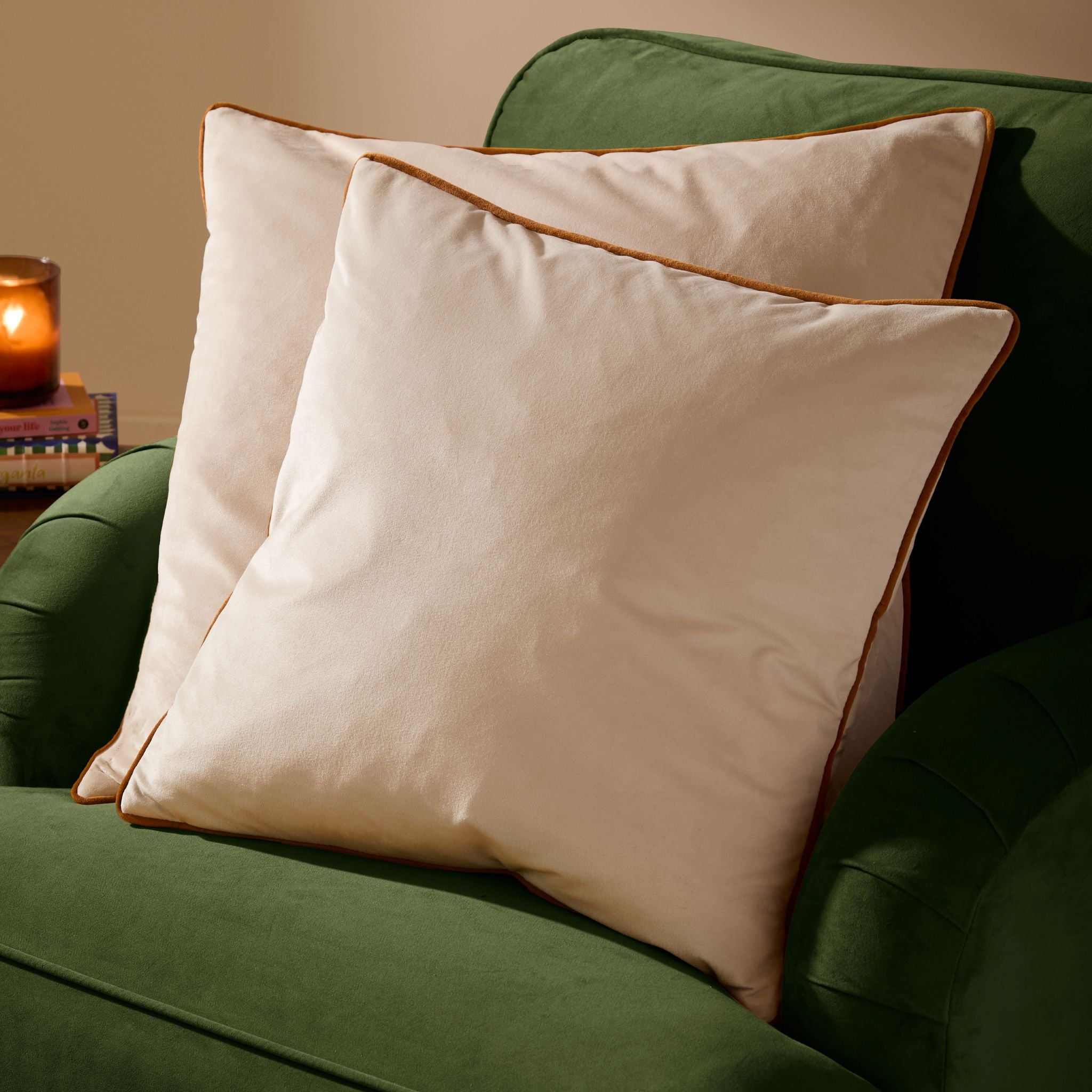 Meridian Ecru & Ginger Cushion - Meridian Ecru & Ginger Cushion 45CM Sterling Home 2