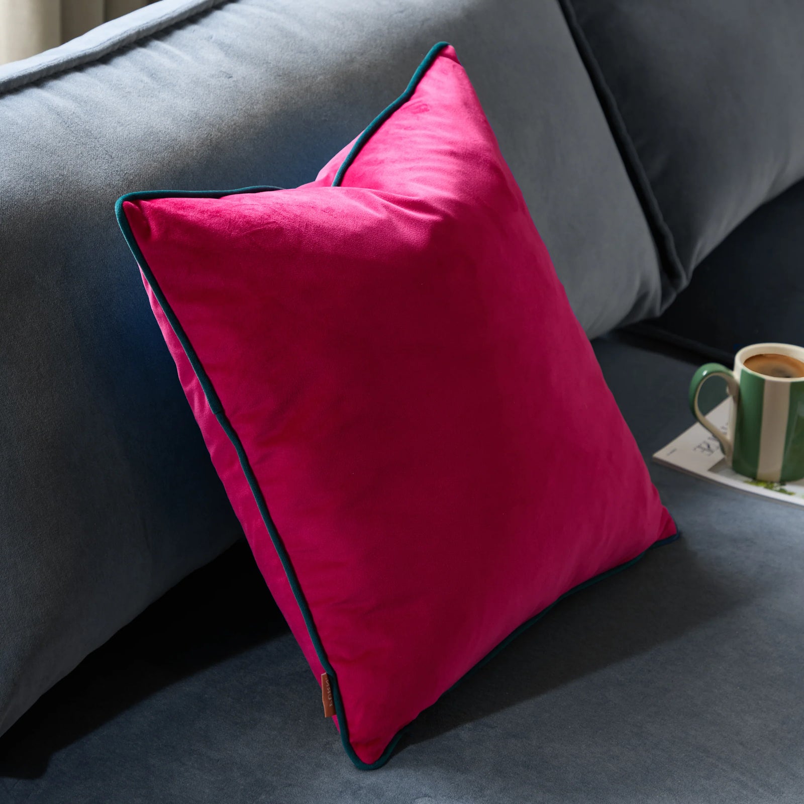 Meridian Pink And Blue Square Cushion - Meridian 45CM Cushion Raspberry & Teal Sterling Home 2