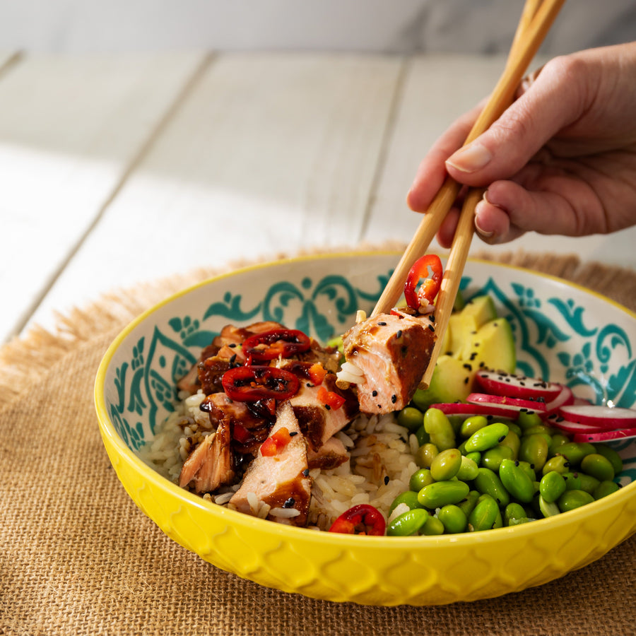Mikasa Yellow And Blue Geometric Bowl - Mikasa Yellow And Blue Geometric Bowl 21CM Sterling Home 2