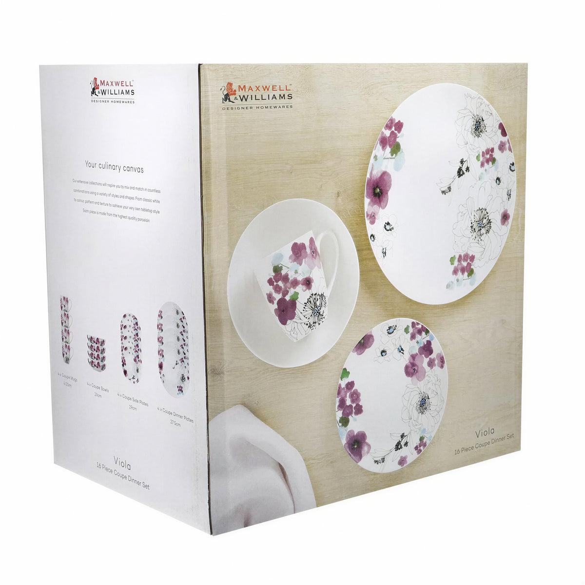 Maxwell Williams Coupe 16 Piece Dinner Set Viola - MW Coupe 16 Piece Dinner Set Viola Dinnerware Sets Sterling Home 2