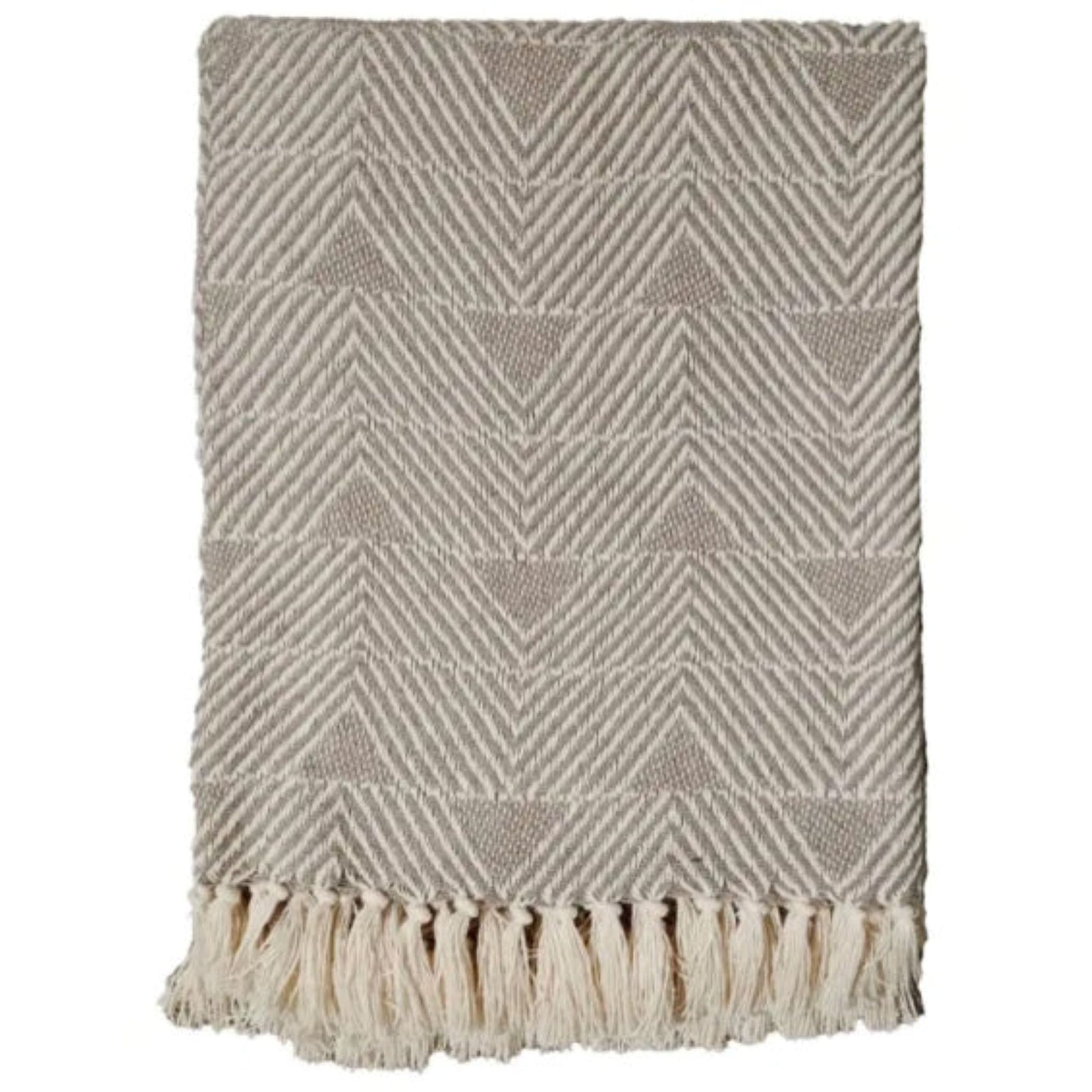 Triangle Stitch Throw Cream