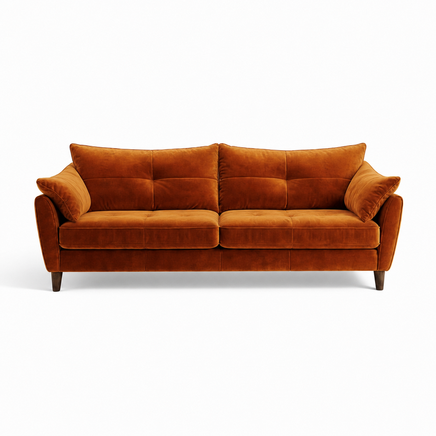 Zara 4 Seater Sofa - 4 Seater Sofa 4 Seater Sofas Sterling Home 1 Plush Marmalade