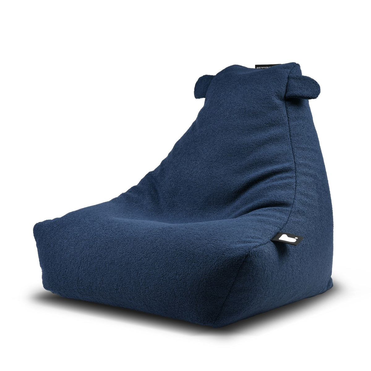 Mini Teddy Blue Bean Bag - Mini B Bag Navy Teddy Boucle Sterling Home 1
