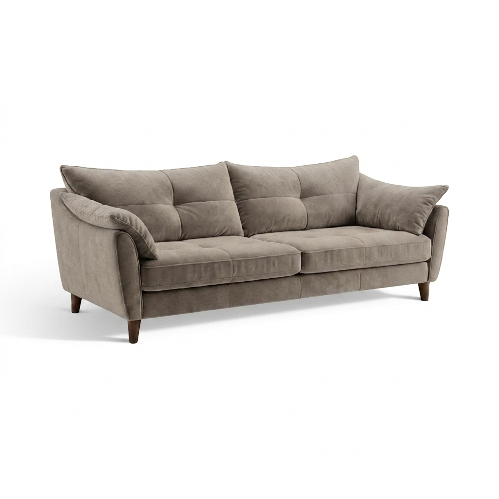 Zara 4 Seater Sofa - 4 Seater Sofa — Plush Pebble, gallery image 2