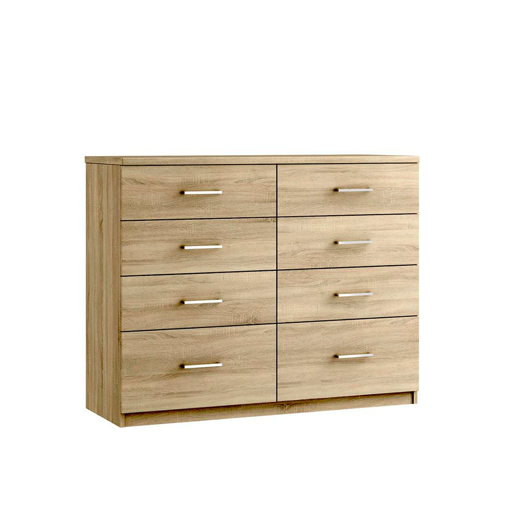 Modena 8 Drawer Cabinet - 8 Drawer Twin Chest Sterling Home Bardolino Oak 1