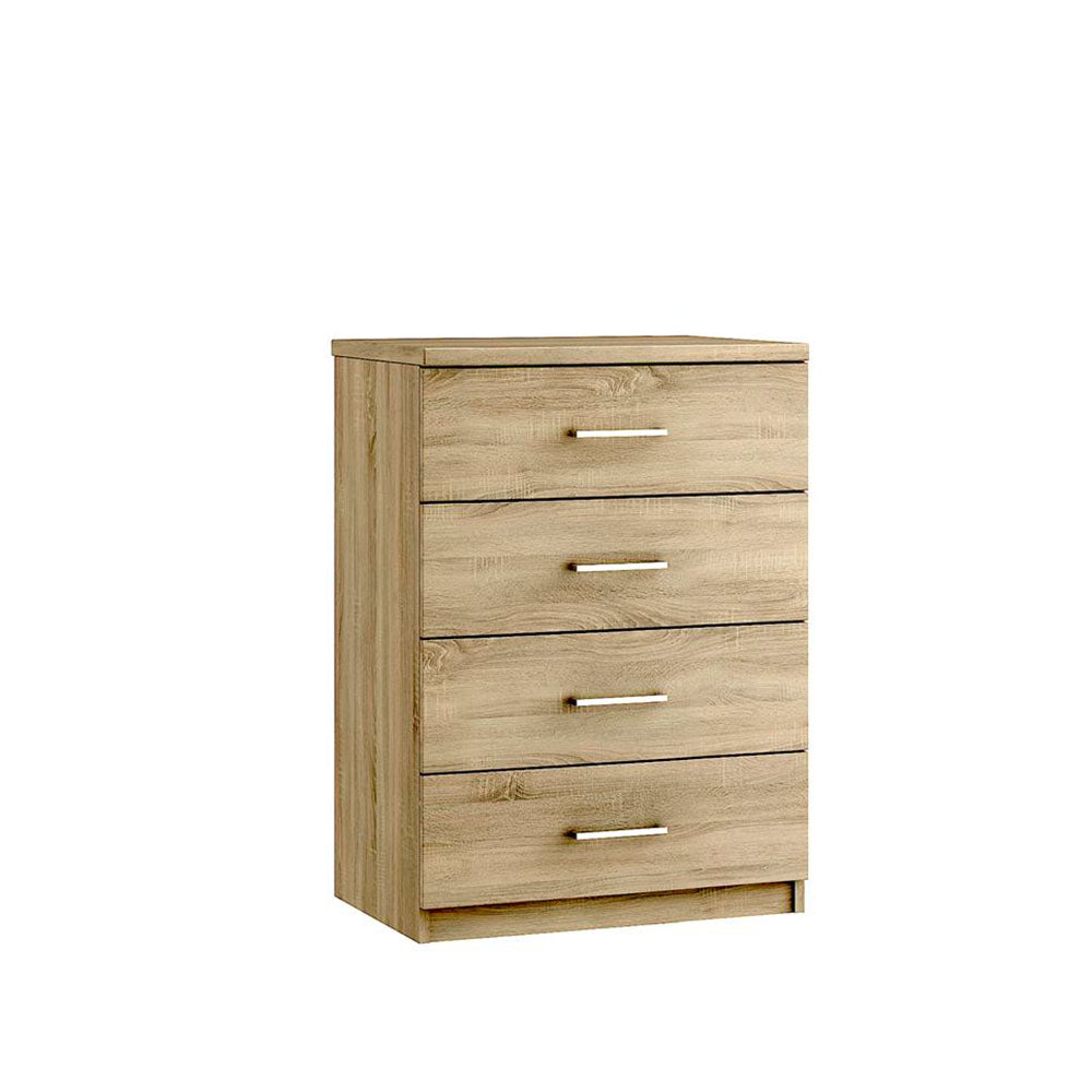 Modena 4 Drawer Midi Cabinet - 4 Drawer Midi Chest Sterling Home 1 Bardolino Oak