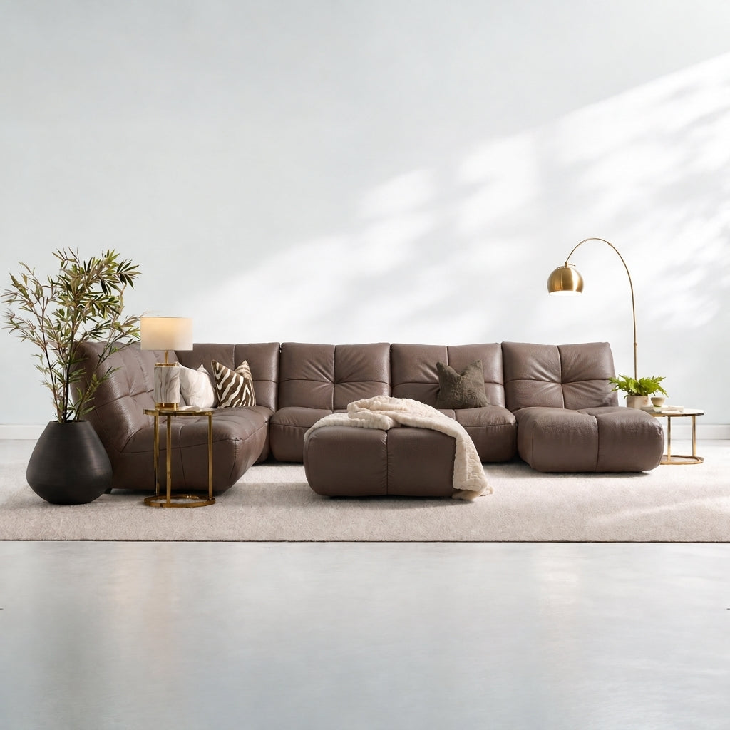 Comet Corner Sofa - Combination 1 - Corner Sofa Group With Footstool Cat 20S — NWS-512E - CACAO BROWN, gallery image 1