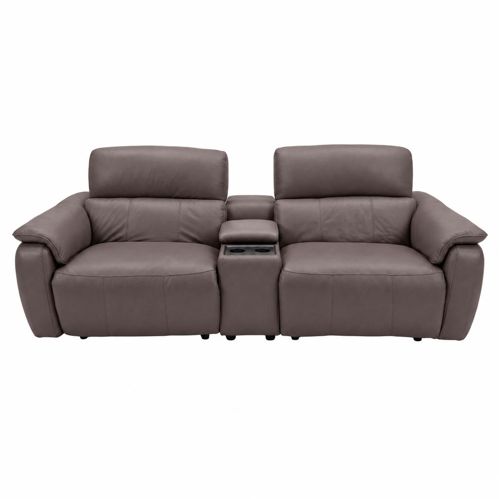 Rialto Media 3 Seater Sofa - Media 3 Seater Sofa Cat20S - Power Recliner with USB 3 Seater Sofas Sterling Home 2 NWS-512E CACAO BROWN