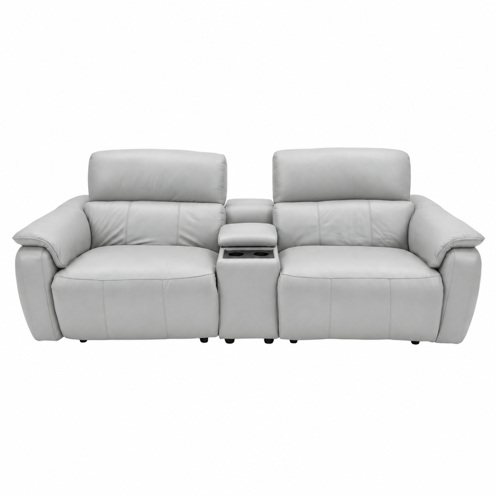 Rialto Media 3 Seater Sofa - Media 3 Seater Sofa Cat20S - Power Recliner with USB 3 Seater Sofas Sterling Home 3 NWS-516E LIGHT GREY
