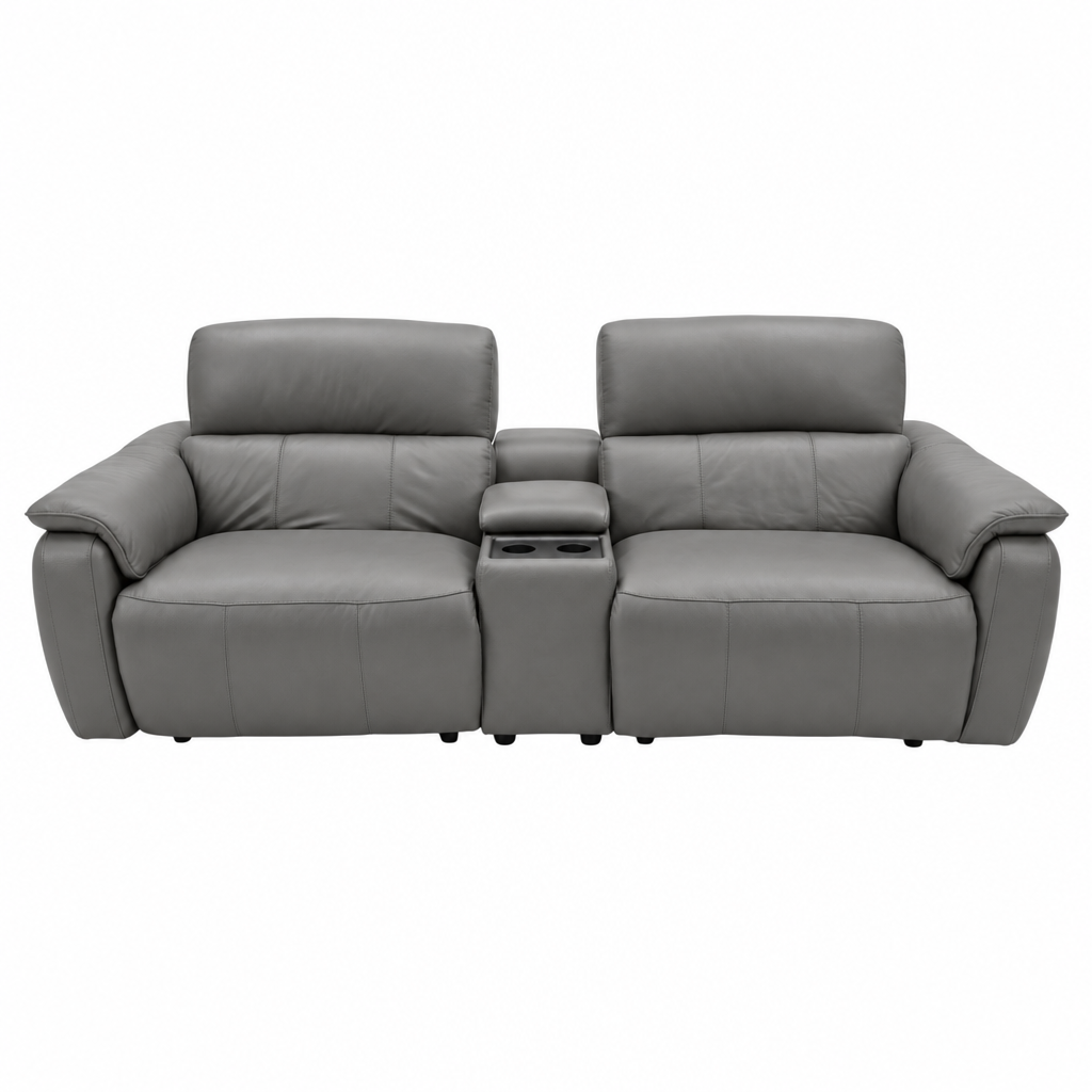 Rialto Media 3 Seater Sofa - Media 3 Seater Sofa Cat20S - Power Recliner with USB 3 Seater Sofas Sterling Home 5 NWS-517E SHALE GREY